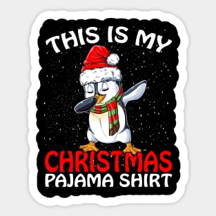 This is my Christmas Pajama Shirt Penguin Santa Sticker